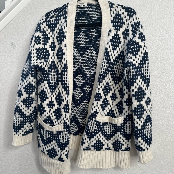 MADEWELL Fair Isle sweater Cardigans SMALL E6033 navy ivory - Picture 4 of 8